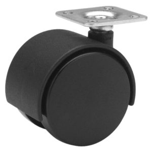 Dual-Wheel Furniture Caster - With Plate